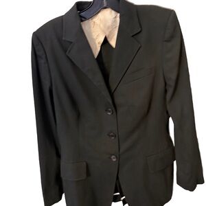 Peter Elliot Italy Women’s Twill Blazer Black 3 Button Close Sz US 8 EU 40